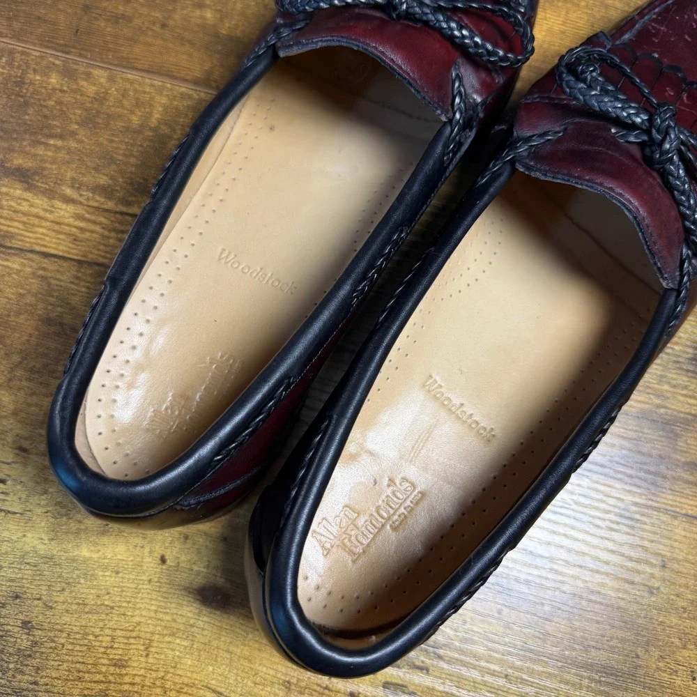 Allen Edmonds Woodstock 37564 Burgundy Leather Kiltie Tassel Loafers Mens 12 C